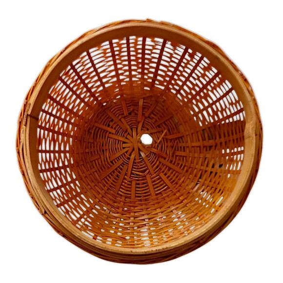 Wicker Apple Basket Trinket Box Vintage Woven Natural Fruit Cottage Farmhouse - Picture 5 of 16